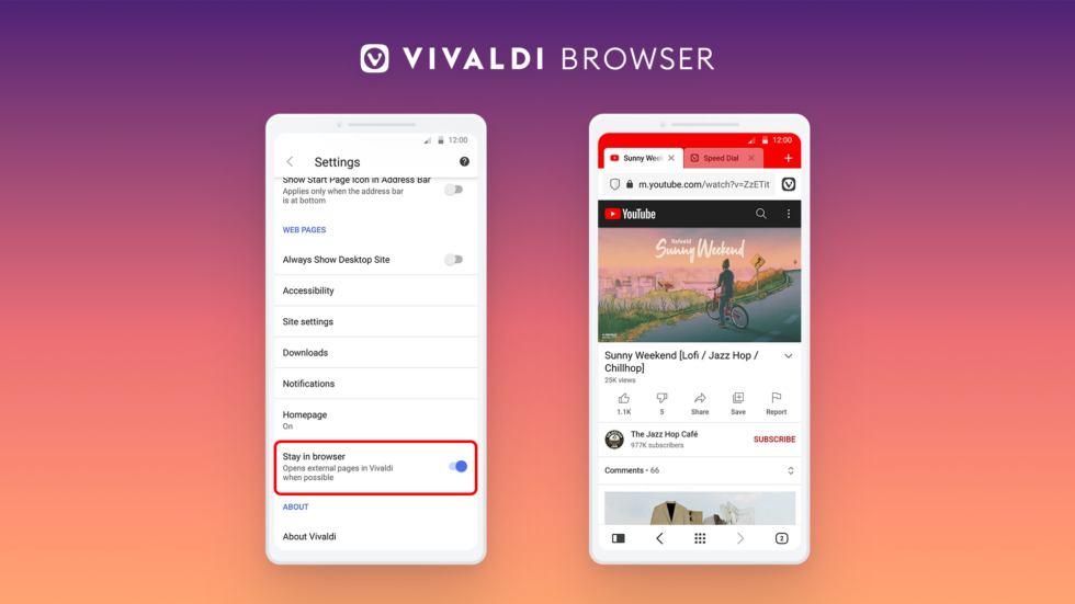 Браузер Vivaldi для Android обновлен: настраиваемая строка меню и многое другое